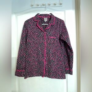 Anne Klein Polka Dot Fleece Pajama Top Small